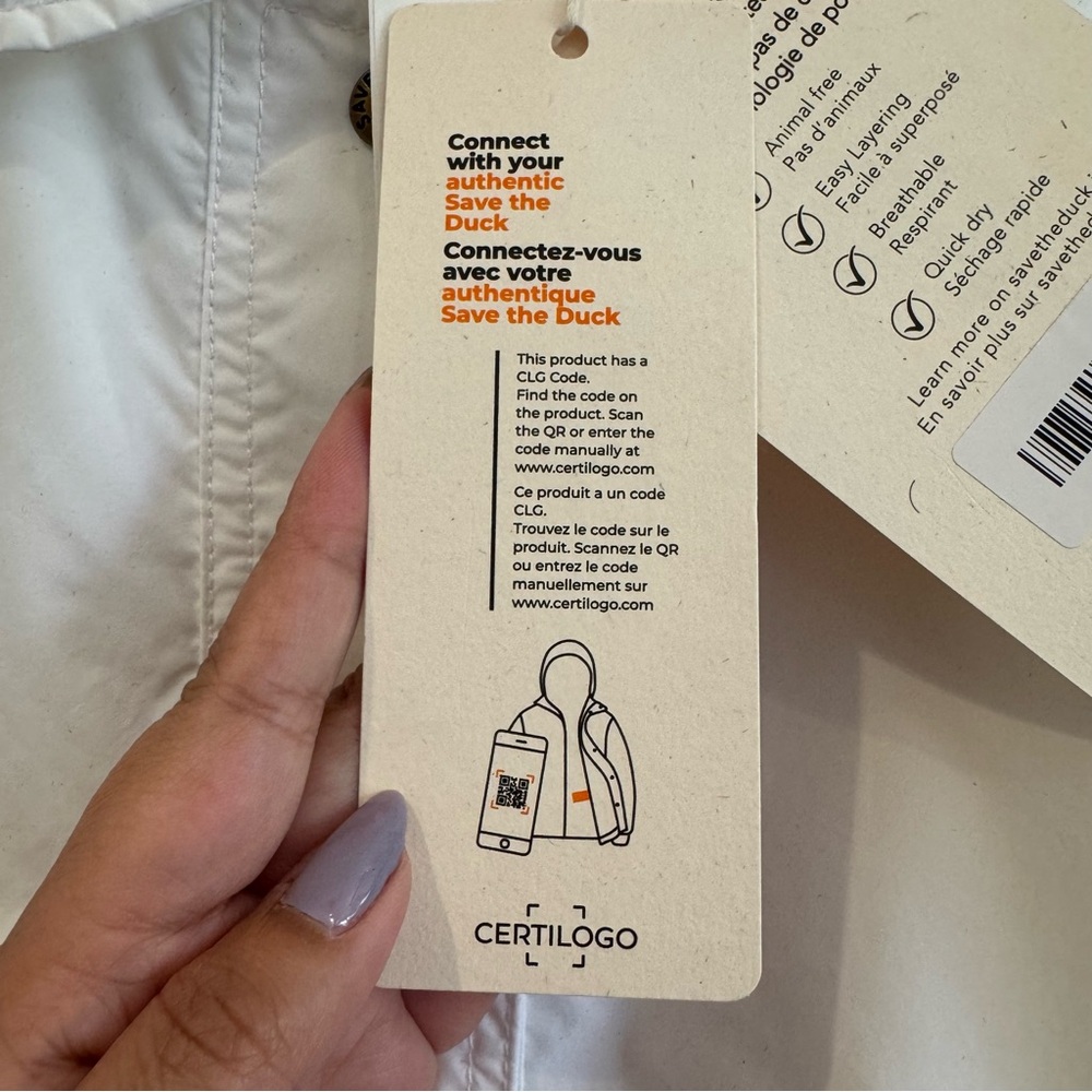 Save the Duck White Lightweight Button-Front Jack… - image 4